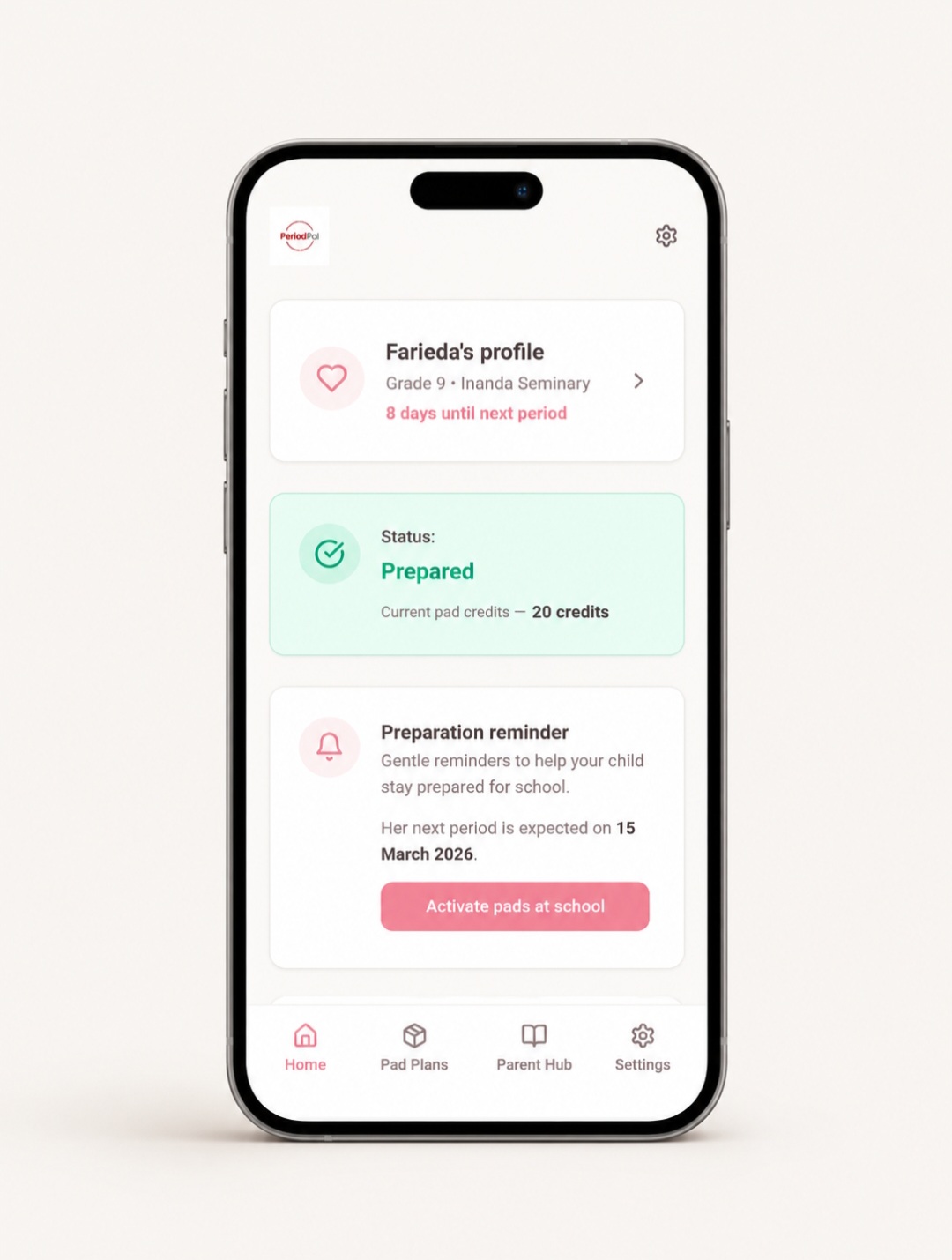 The Period Pal companion app
